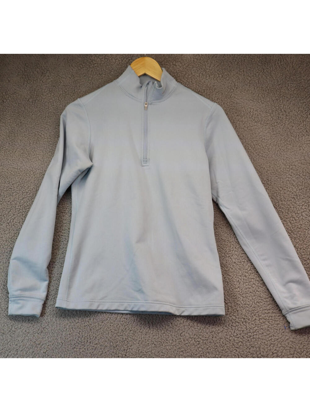 Nike Fit Dry Womens Top Shirt 1/4 Zip Light Blue Large